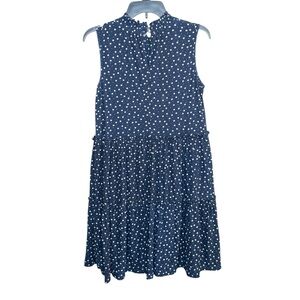 Siren Lily‎ Petites Medium PM Floral Mesh Illusion Tiered Mini Dress Mock Neck